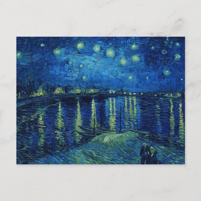 Postal Vincent Van Gogh - Noche estrellada sobre el Ródan (Anverso)