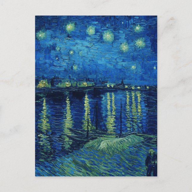 Postal Vincent Van Gogh - Noche estrellada sobre el Ródan (Anverso)