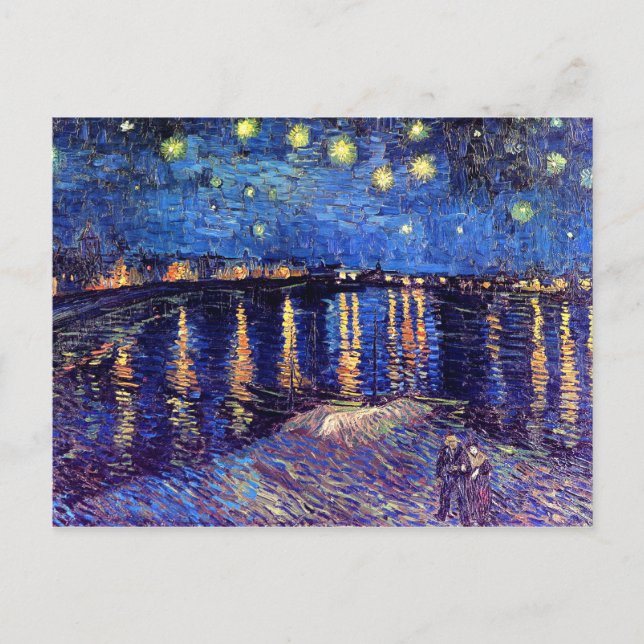 Postal Vincent Van Gogh - Noche estrellada sobre el Ródan (Anverso)