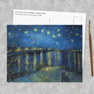Postal Vincent van Gogh - Noche estrellada sobre el Ródan
