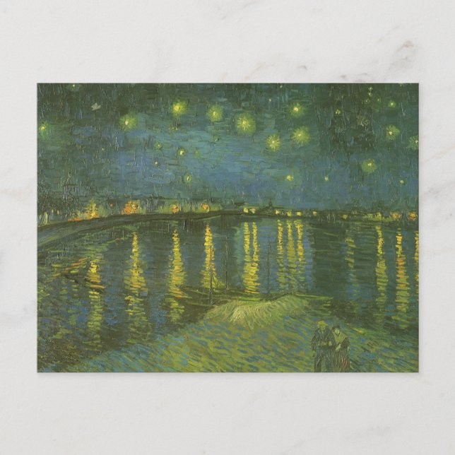 Postal Vincent van Gogh - Noche estrellada sobre el Ródan (Anverso)