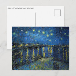 Postal Vincent van Gogh - Noche estrellada sobre el Ródan