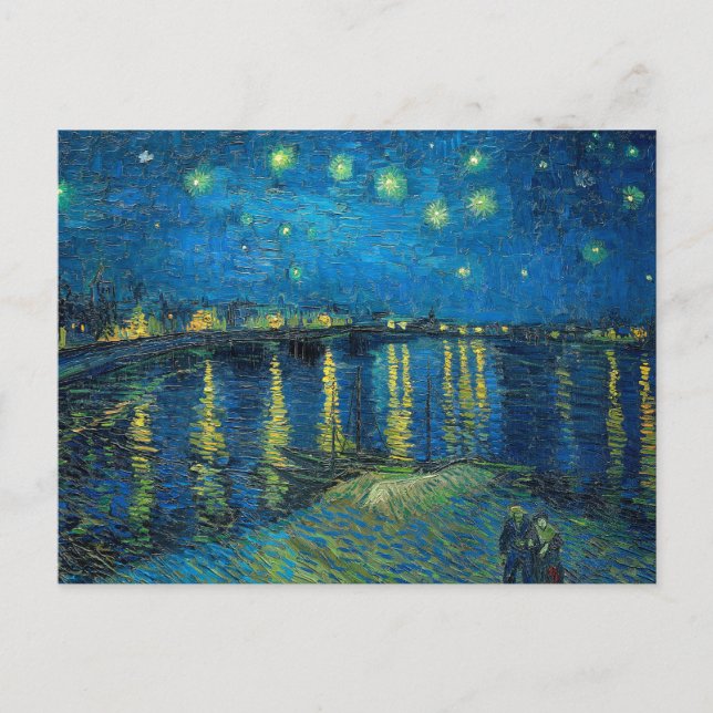 Postal Vincent Van Gogh Noche estrellada sobre el Ródano (Anverso)