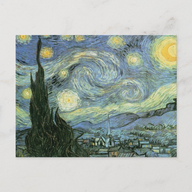 Postal Vincent Van Gogh - Noche Starry (Anverso)