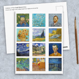Postal Vincent Van Gogh - Obras Maestras Mosaico