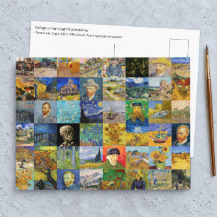 Postal Vincent van Gogh - Obras maestras Mosaico Patchwor