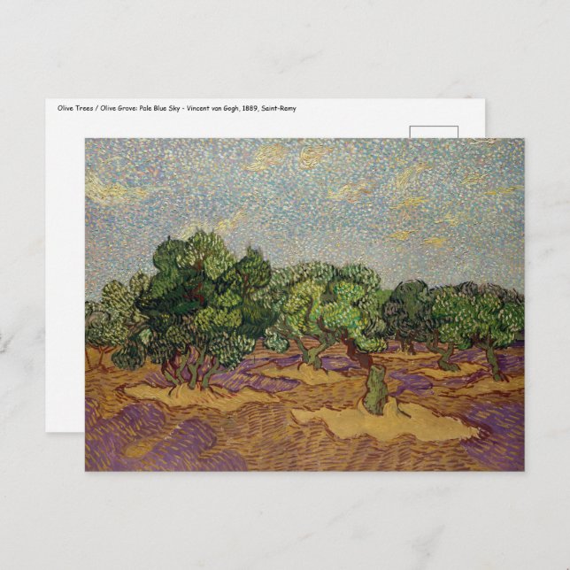 Postal Vincent van Gogh - Olivos (Anverso / Reverso)