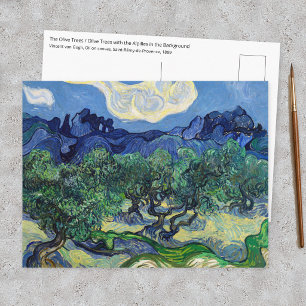 Postal Vincent van Gogh - Olivos con los Alpilles