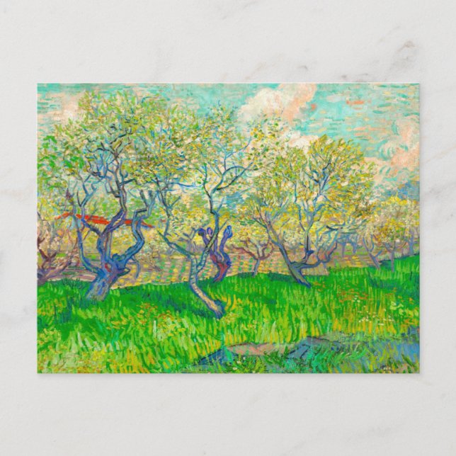 Postal Vincent van Gogh Orchard en Blossom (Anverso)