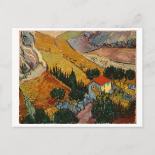 Postal Vincent van Gogh   Paisaje con Casa y Flor