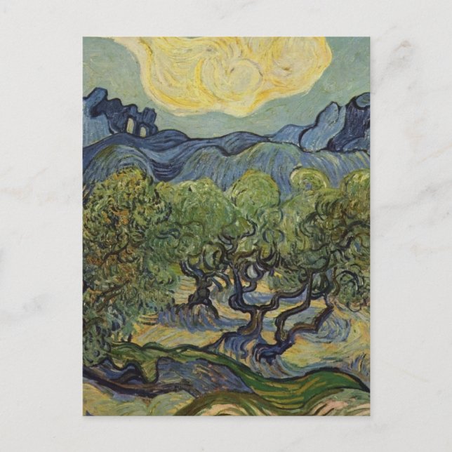 Postal Vincent van Gogh - Paisaje con olivos (Anverso)