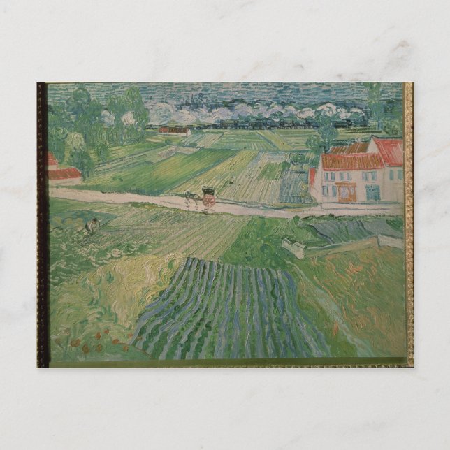 Postal Vincent van Gogh | Paisaje en Auvers (Anverso)