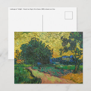 Postal Vincent van Gogh - Paisaje en Crepúsculo