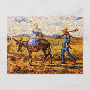 Postal Vincent Van Gogh - Pareja de campesinos yendo al t