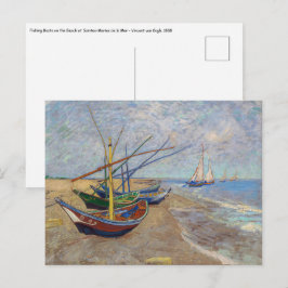 Postal Vincent van Gogh - Pescadores en la playa