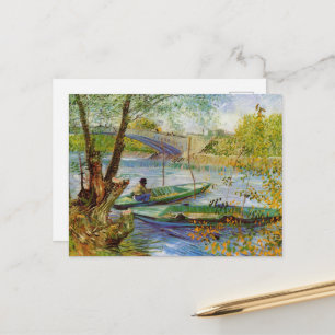 Postal Vincent Van Gogh, pescando en primavera