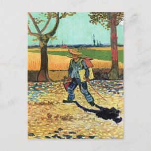 Postal Vincent Van Gogh - Pintor camino al trabajo