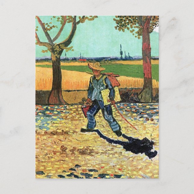 Postal Vincent Van Gogh - Pintor De Camino Al Trabajo (Anverso)