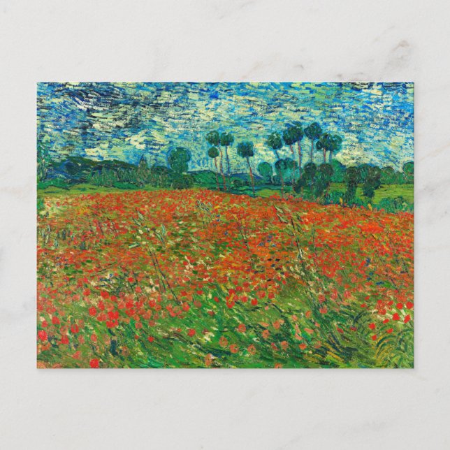 Postal Vincent Van Gogh Poppy Field Bella Artes (Anverso)