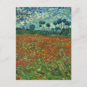 Postal Vincent Van Gogh Poppy Field Floral Vintage Art