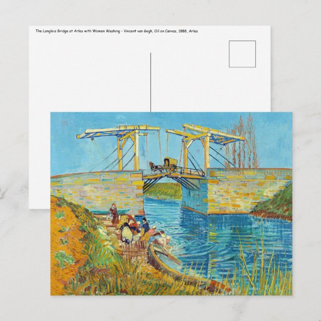 Postal Vincent van Gogh - Puente Langlois en Arles #1 (Anverso / Reverso)