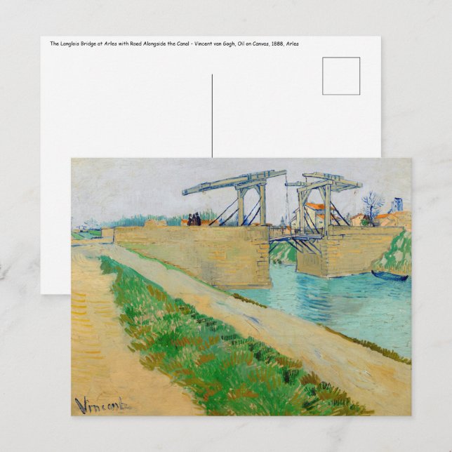Postal Vincent van Gogh - Puente Langlois en Arles #2 (Anverso / Reverso)