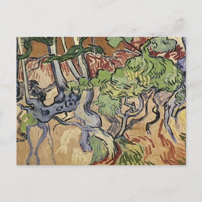 Postal Vincent van Gogh | Raíces de árbol, 1890 (Anverso)