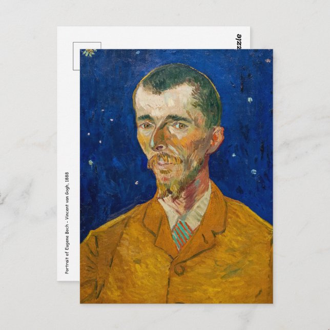 Postal Vincent Van Gogh - Retrato de Eugene Boch, Arles (Anverso / Reverso)