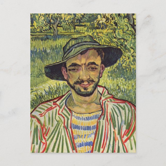 Postal Vincent van Gogh - Retrato de un joven campesino (Anverso)