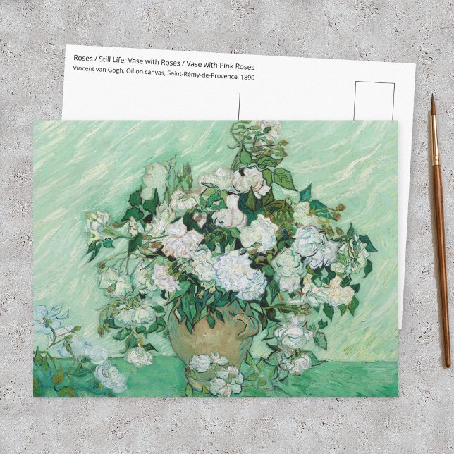 Postal Vincent van Gogh - Rosas (Subido por el creador)
