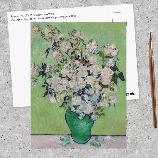 Postal Vincent van Gogh - Rosas (Subido por el creador)