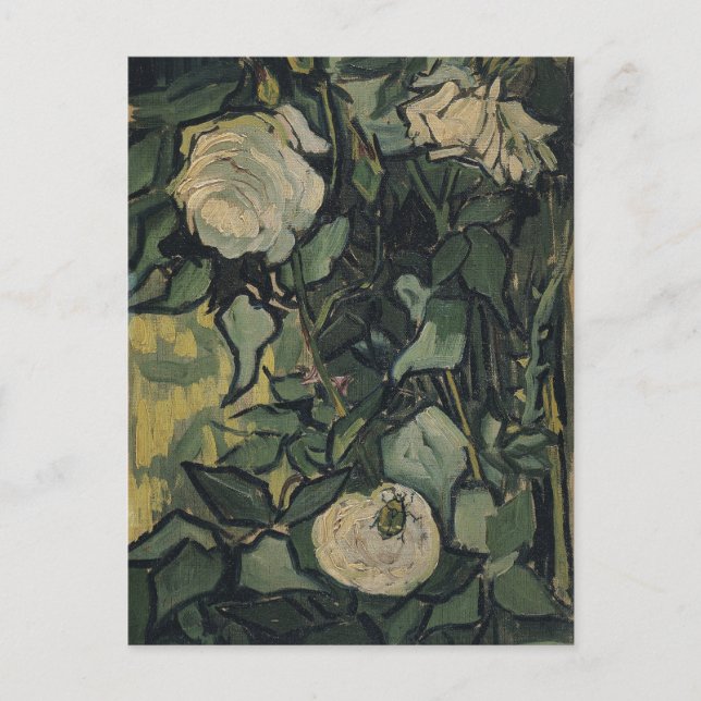 Postal Vincent van Gogh - Rosas y escarabajo (Anverso)