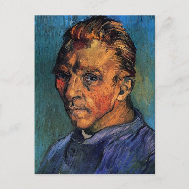 Postal Vincent van Gogh Self Retrato sin barba (Anverso)