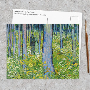 Postal Vincent van Gogh - Sotobosque con dos figuras