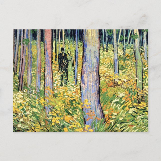 Postal Vincent Van Gogh - Sotobosque con dos figuras (Anverso)