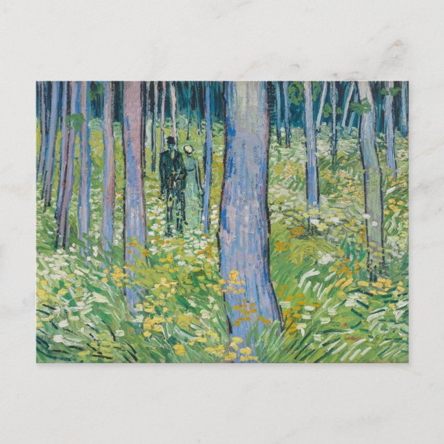 Postal Vincent van Gogh - Sotobosque con dos figuras (Anverso)