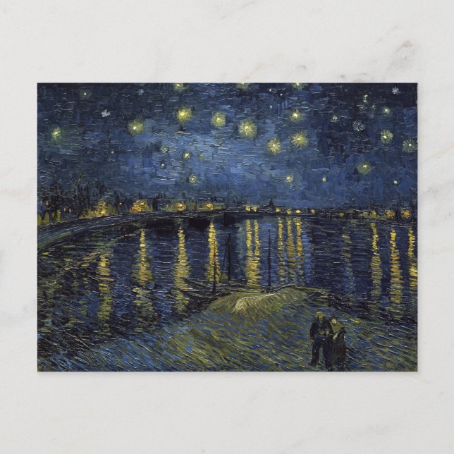 Postal Vincent van Gogh Starry Night sobre el Ródano (Anverso)