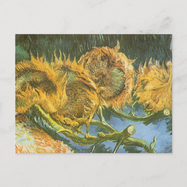 Postal Vincent van Gogh - Still Life: Cuatro girasoles co (Anverso)