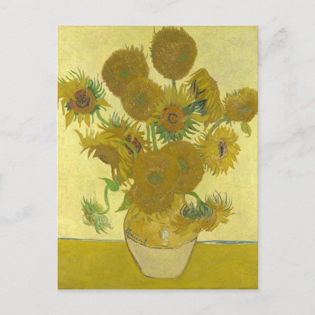 Postal Vincent Van Gogh - Sunflowers - Pintura clásica (Anverso)
