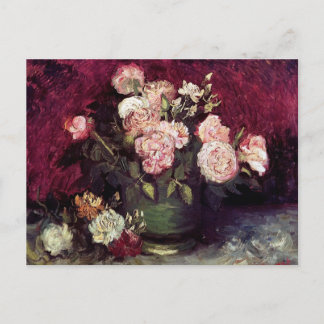 Postal Vincent Van Gogh - Tazón con Peonías y Rosas