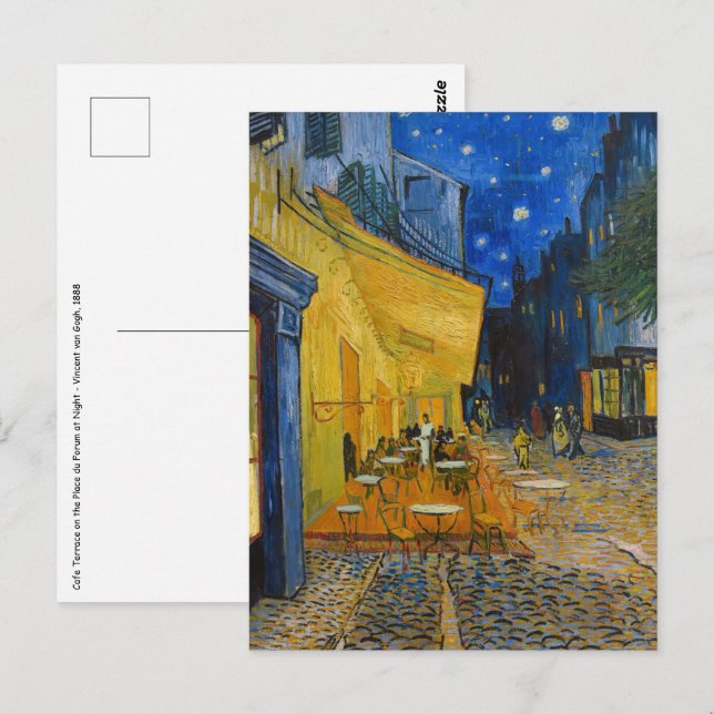 Postal Vincent van Gogh - Terraza del Café por la Noche (Anverso / Reverso)