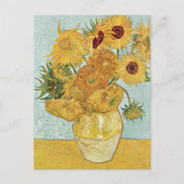 Postal Vincent van Gogh Vase con doce girasoles