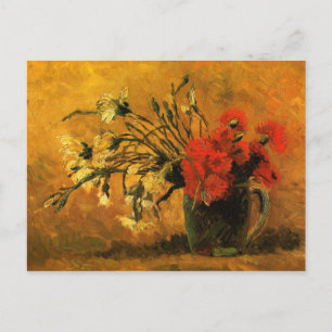Postal Vincent Van Gogh - Vase con los claveles rojos