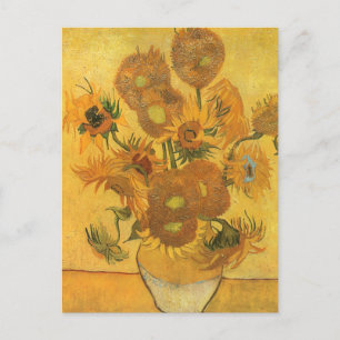 Postal Vincent van Gogh - Vase con quince girasoles