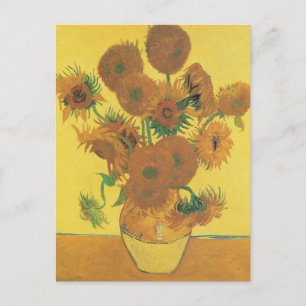 Postal Vincent van Gogh - Vase con quince girasoles