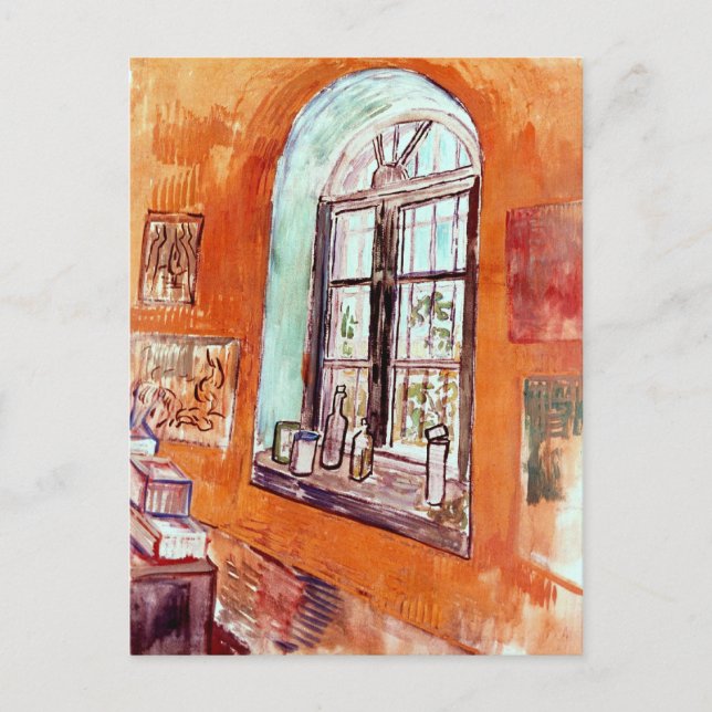 Postal Vincent Van Gogh - Ventana del estudio de Vincent (Anverso)