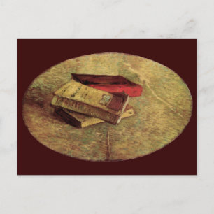 Postal Vincent van Gogh - Vida fija con tres libros