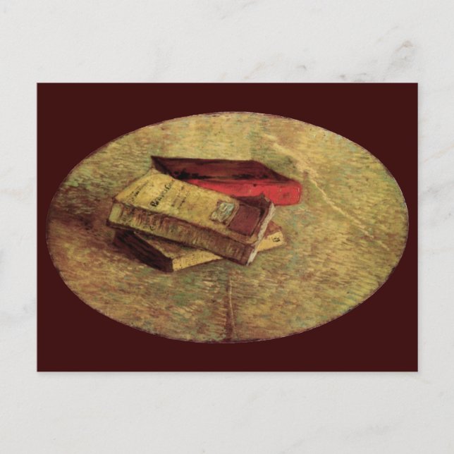 Postal Vincent van Gogh - Vida fija con tres libros (Anverso)