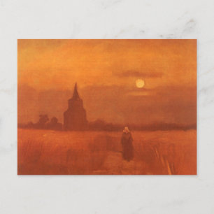 Postal Vincent van Gogh - Vieja torre en los campos