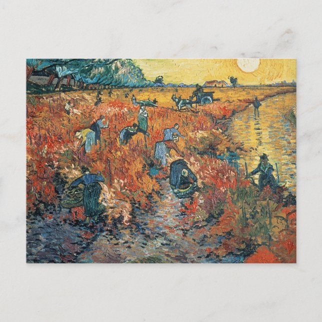 Postal Vincent van Gogh | Viñedos rojos en Arles, 1888 (Anverso)
